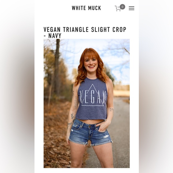 Never Worn Vegan crop top muscle tee - Picture 4 of 5